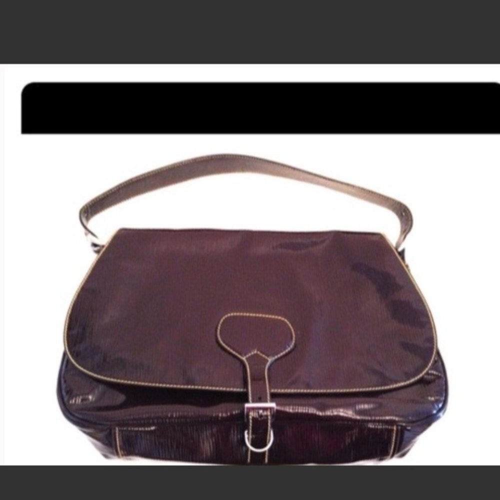Prada Brown Patent leather Hobo Handbag
